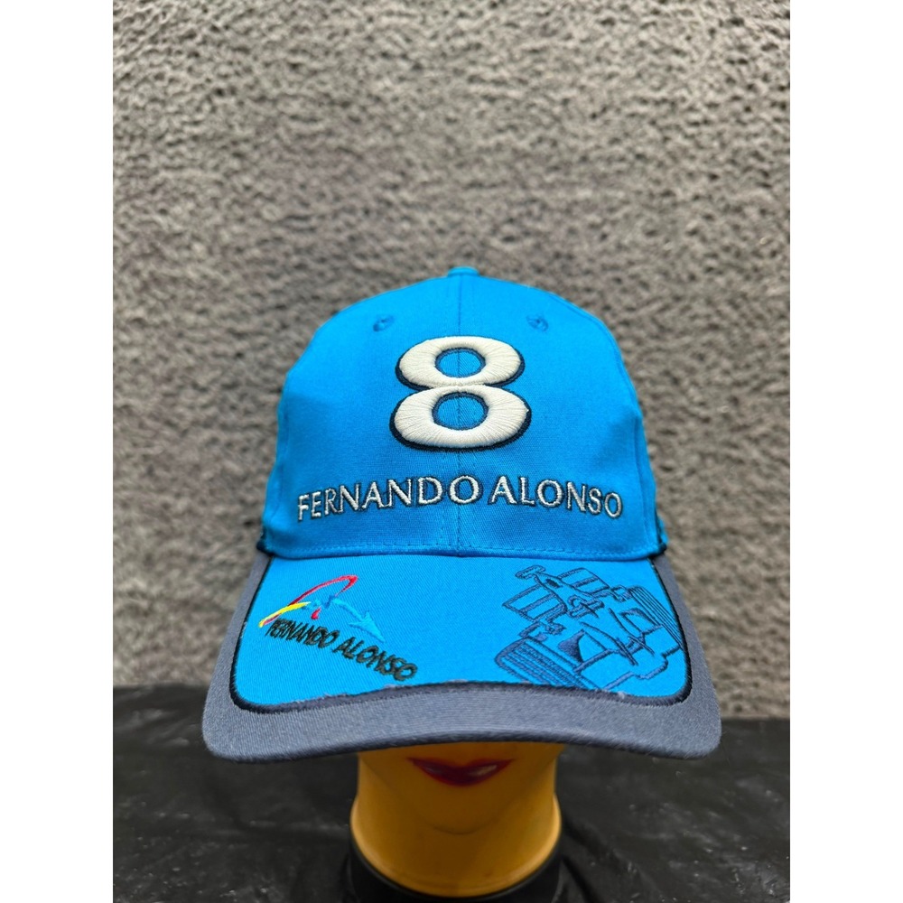 Vintage Renault F1 Team Fernando Alonso #8 Embroidered Cap Blue One Size